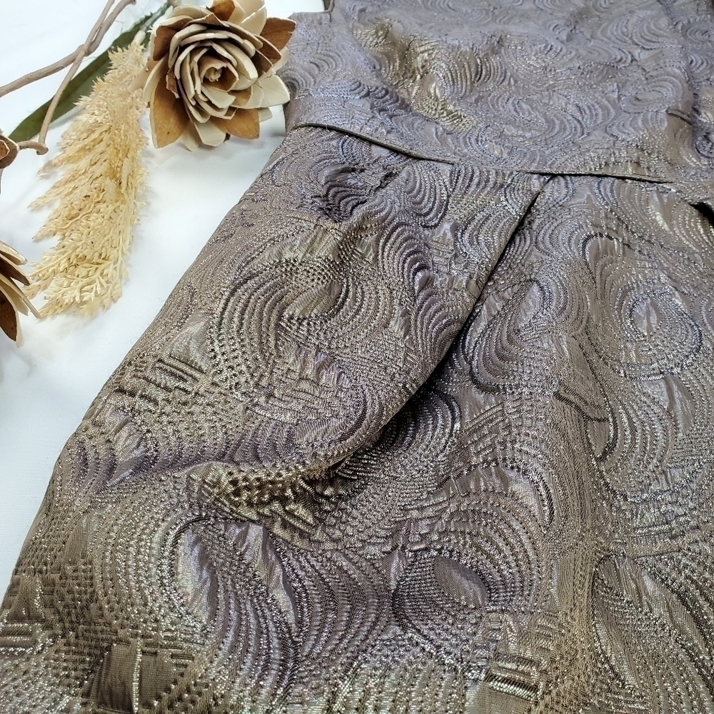 BANANA REPUBLIC Brown Iridescent Shift Dress 4 - Picture 7 of 14